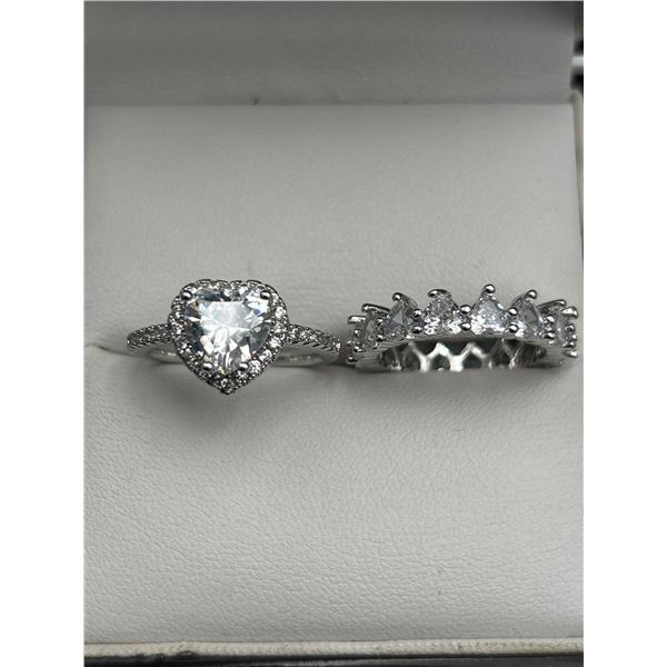 Heart Cut 1.5 carat solitaire double engagement ring