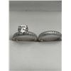 Image 1 : $2020 APPRAISED 4.00 CARAT SOLITAIRE WEDDING RING SET