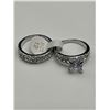 Image 3 : Silver .925 Ladies double wedding ring 1.0 carat solitaire set