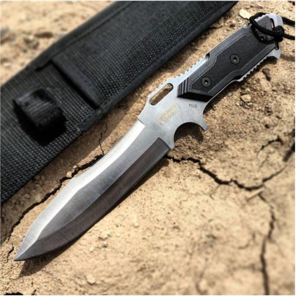 Defender-Xtreme Full Tang 12″ Silver Combat Ready Hunting Knife With Sheath #6704