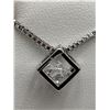 Image 3 : Sterling Silver .75 Carat Solitaire Pendant in Geometric Setting