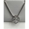 Image 6 : Sterling Silver .75 Carat Solitaire Pendant in Geometric Setting