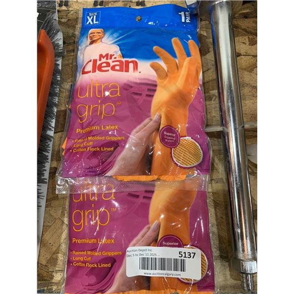Mr. Clean Ultra Grip Premium Latex Gloves Size XL 2 Pair
