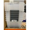 Image 2 : Clear Plastic Storage Bins with Gray Handles (SEE PHOTO FOR DAMAGE)