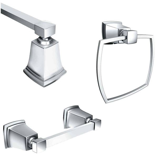 Moen Boardwalk Two-Handle Low-Arc Bathroom Faucet in Chrome