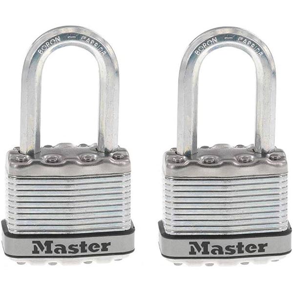 Master Lock Magnum Laminated Padlocks with Keys – Set of 2