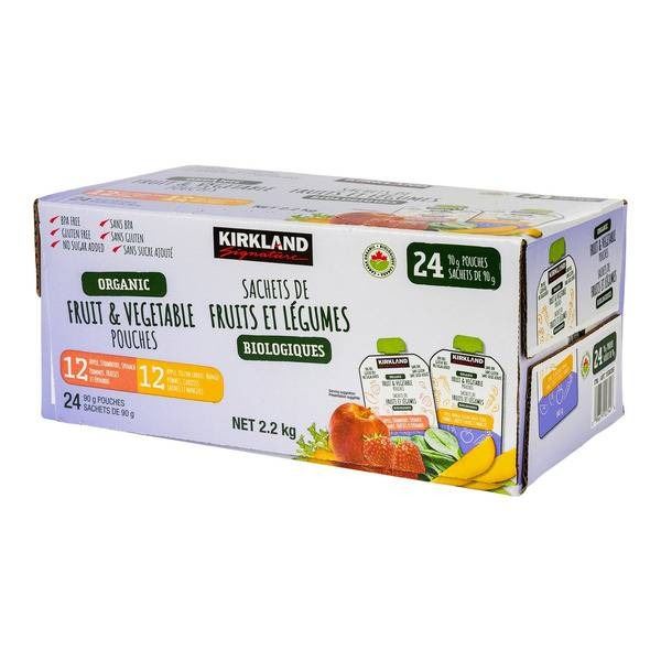 Kirkland Organic Fruit and Vegetable Pouches – 24 Count