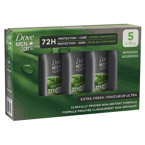 Dove Men+Care Antiperspirant 5 Pack, 72H Protection, 76g Each