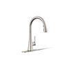 Image 1 : Kohler GUILD Kitchen Faucet with Pull-Down Sprayer in Stainless Steel Finish