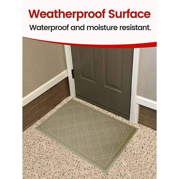 SlipToGrip Waterproof Floor Mat, 35 x 23 Inches Beige