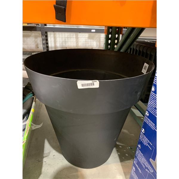 Large Black Tapered Plastic Planter Pot