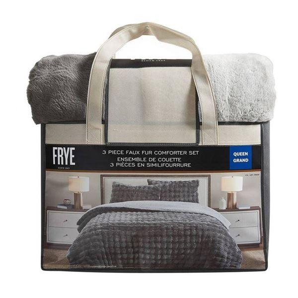 Frye 3-Piece Faux Fur Comforter Set, Queen Size