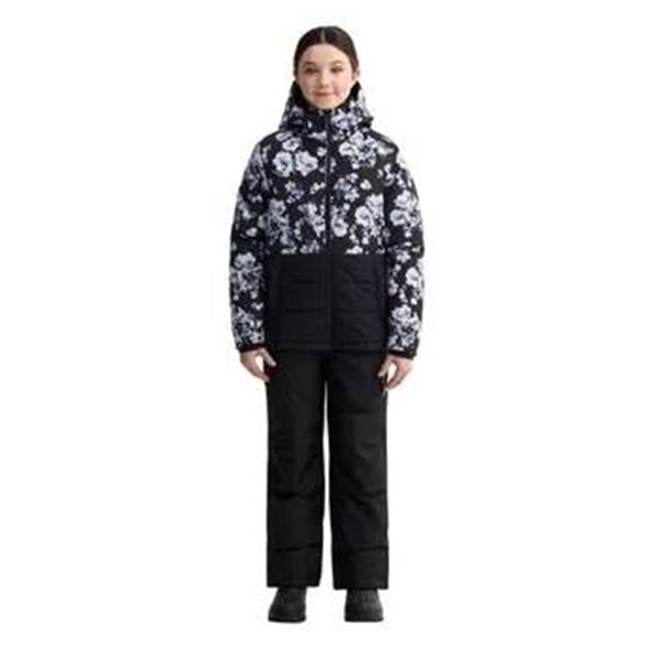 XMTN 2-Piece Snow Suit Set, Size 14, Black with Floral Print