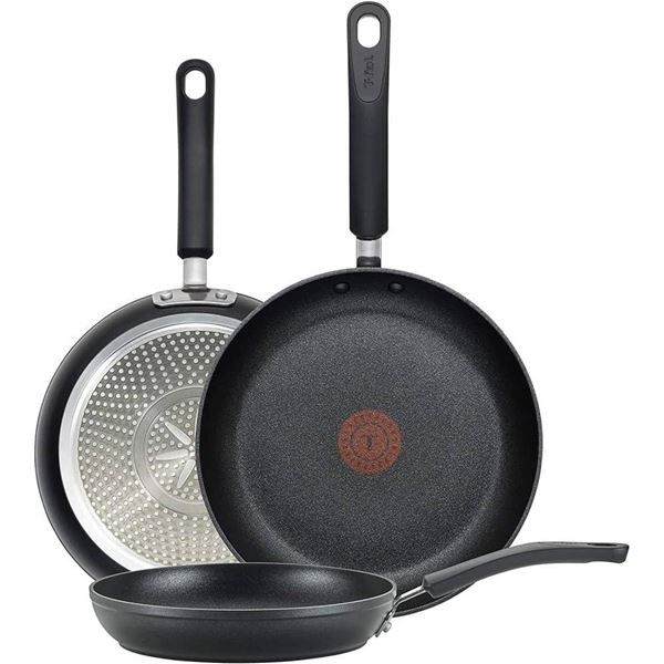 T-Fal Nonstick Fry Pan Cookware Set, 3 Pieces With Thermo Spot Indicator