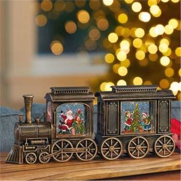 Holiday Express Water Globes Train With Santa and Elves
