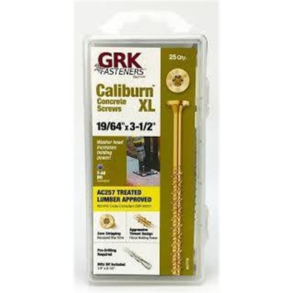 GRK Fasteners Caliburn XL Concrete Screws 19/64 x 3-1/2 in, 250 Ct