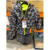 Image 2 : Stormpack Boys Snow Suit Size 12 in Geometric Pattern with Neon Highlights