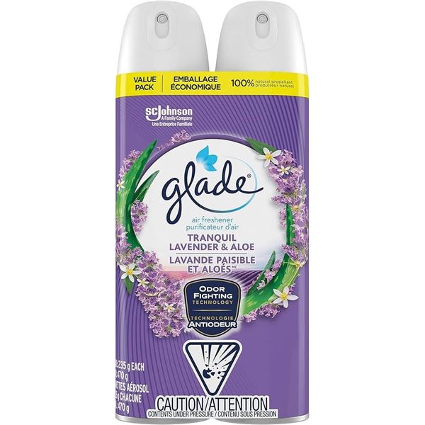 Glade Air Freshener Spray Lavender and Aloe, 235 g Each, Pack of 6