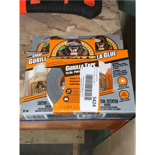 Gorilla Glue and Gorilla Tape Set Featuring Clear Adhesive and Tape