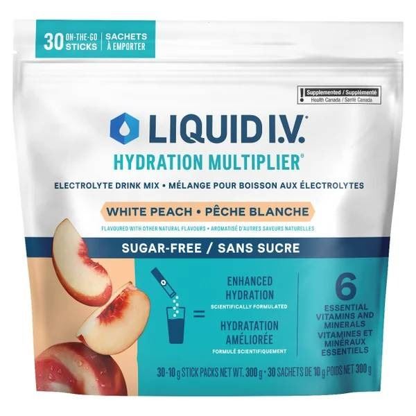 Liquid IV Hydration Multiplier White Peach 30 Stick Packs 300g