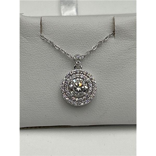 $1070 APPRAISED 1.00 CARAT MOISSANITE PENDANT & CHAIN SET