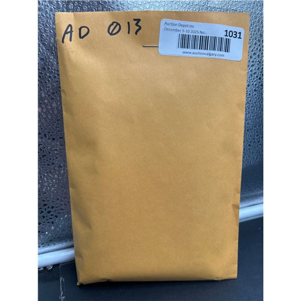 Auction Lot Envelope with Reference Number AD 013 and Label 1031