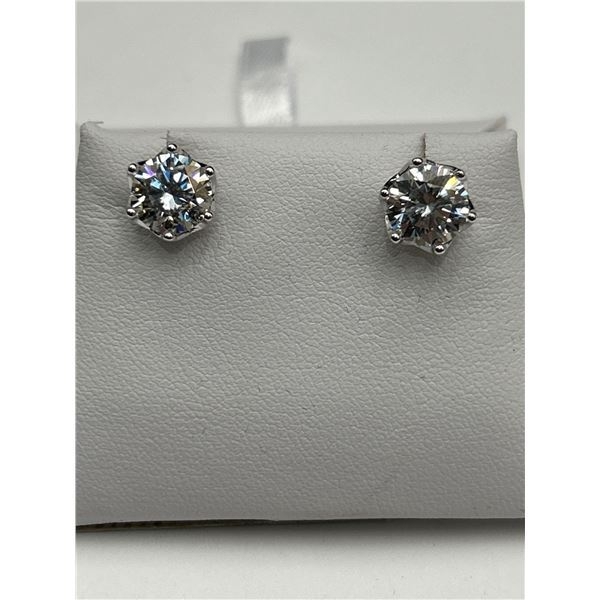 $2020 APPRAISED 4.00 CARAT SOLITAIRE STUD EARRINGS