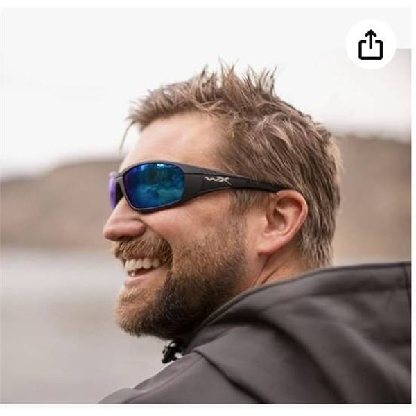 WX BOSS Matte Black Frame With Captivate Polarized Black Mirror Lenses