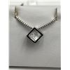 Image 1 : Silver cube solitaire .60 Carat Pendant & Chain Set