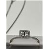 Image 4 : Silver cube solitaire .60 Carat Pendant & Chain Set