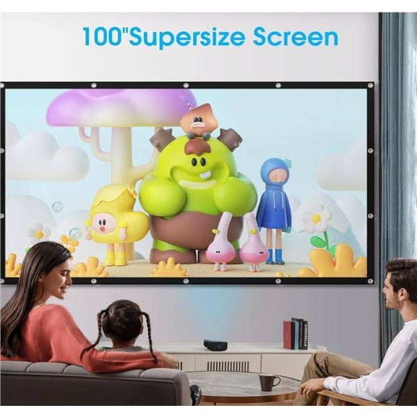 Frocopo 100 inch Projection Screens, Double Sided Washable Outdoor Projection Screen, 16:9 Foldable 