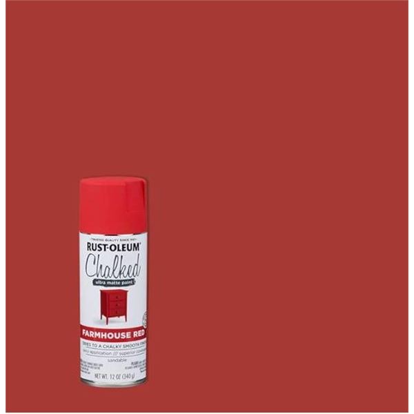 6 x 340g Rust-Oleum Chalked Ultra Matte Paint in Farmhouse Red  Aerosol