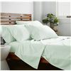 Image 1 : 6pc Queen 400-Thread Count Cotton Sheet Set in Light Green