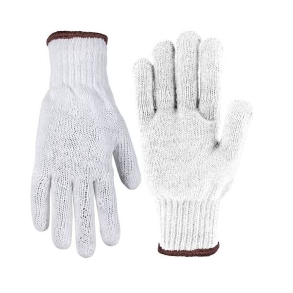 Holmes 12-Pair White Cotton/Polyester Men Work Gloves – Large Size