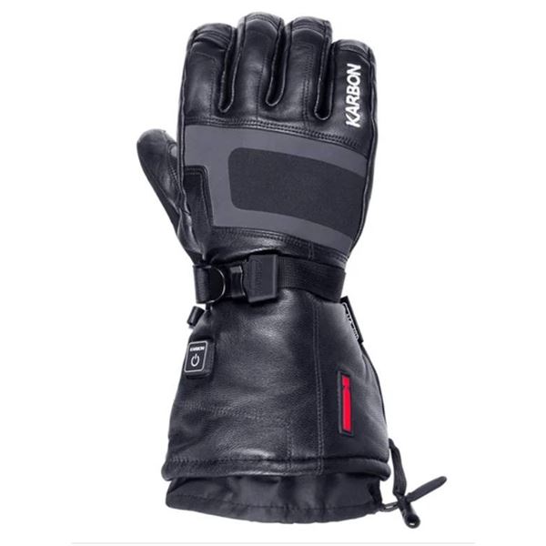 Karbon Heated Leather Gloves with 6-Hour Heating Capacity, Unisex