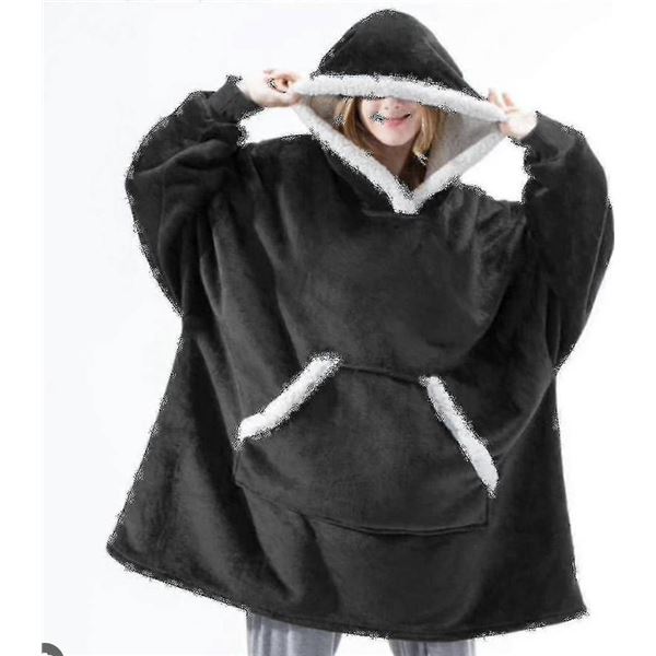 Black Blanket Sweatshirt Premium Hoodie with Sherpa Lining