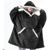 Image 1 : Black Blanket Sweatshirt Premium Hoodie with Sherpa Lining