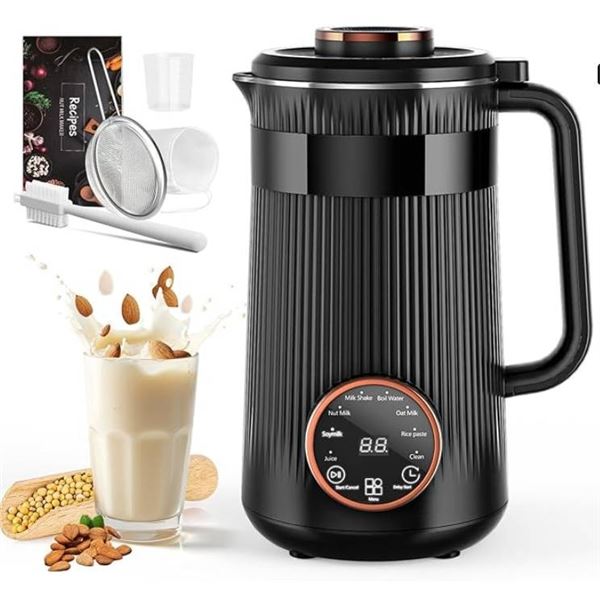 8 in 1 Nut Milk Maker, KIDISLE 32 oz Automatic Soy Milk Machine for Homemade Almond, Oat, Soy, Plant
