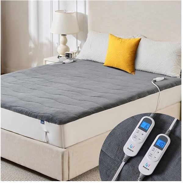Kozyus Heated Mattress Pad, King Size, 120V 60Hz 100W x 2
