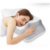 Image 1 : Ergonomic Contour Memory Foam Pillow with Quilted Cover