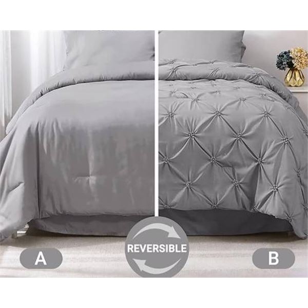 JollyVogue Light Grey Reversible Comforter (Only) Standard Size 80″x96″