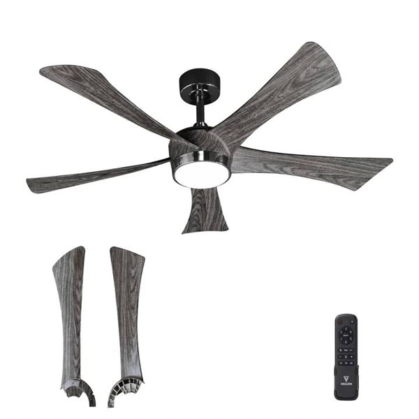 Ceiling Fan With Light Remote: 52 Inch Modern Bedroom Fans with Dimmable Tri-Color Temperatures LED 