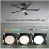 Image 2 : Ceiling Fan With Light Remote: 52 Inch Modern Bedroom Fans with Dimmable Tri-Color Temperatures LED 