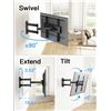 Image 1 : Pipishell Full Motion TV Wall Mount for 26-60 Inch TVs up to 77 lbs, Height Adjustable Corner Wall M