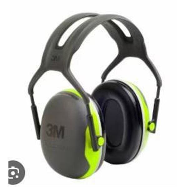 3M PELTOR X4A Ear Protection, Black/Green Over-the-Head Design