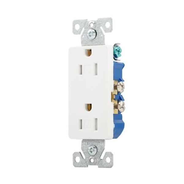 Lot of 3 Eaton 15 A Tamper-Resitant White Residential Grade Decorator Duplex Outlets – 10/P