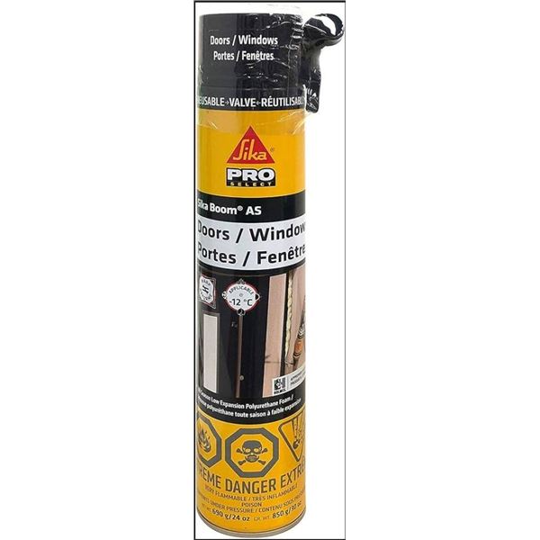 Lot of 4 Sika Boom AS Polyurethane Foam Sealant for Doors and Windows, 690g