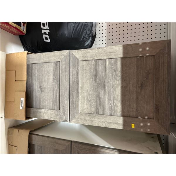 Two-Tone Gray Upper Bank Kitchen Cabinet – 15x13x36 Inches 2 Doors
