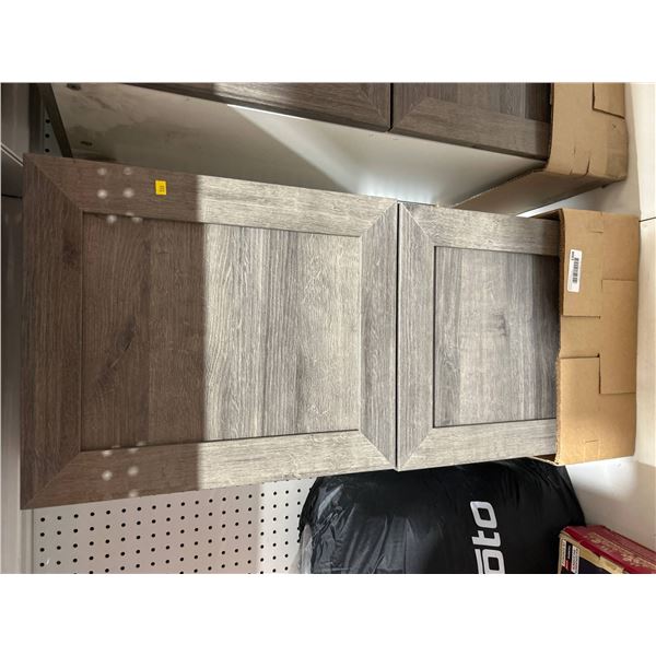 Two-Tone Gray Upper Bank Kitchen Cabinet – 15x13x36 Inches 2 Doors