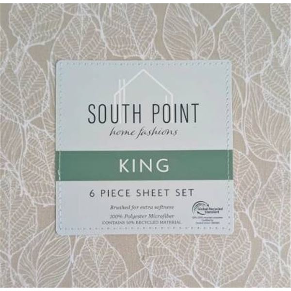 South Point 6-Piece King/Grand Sheet Set – Leaf Pattern